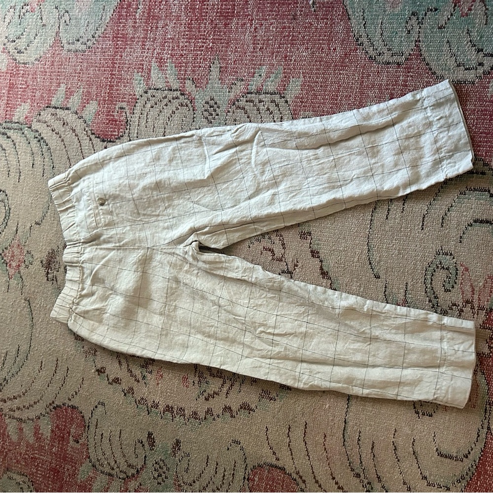 Cream Linen Pants - Picture 3 of 7
